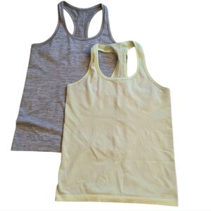 Lot Of 2 Lululemon Swiftly Tech Racerback Rosemary Green And Neo Mint Size 8